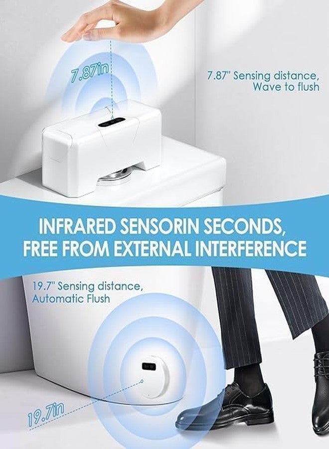 NALACAL Automatic Toilet Flusher, Upgraded Touchless Toilet Flush Kit, Toilet Flusher Replacement Kit, for Most Homes and Public Toilets with Infrared Sensor, Rechargeable USB Charging and IPX6 Waterproof - Image 2